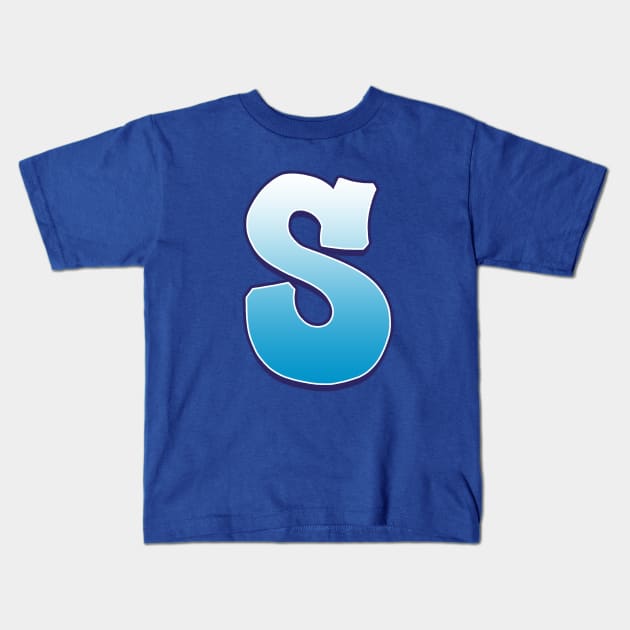 S - Blue Kids T-Shirt by Dmitri